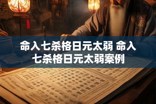 命入七杀格日元太弱 命入七杀格日元太弱案例
