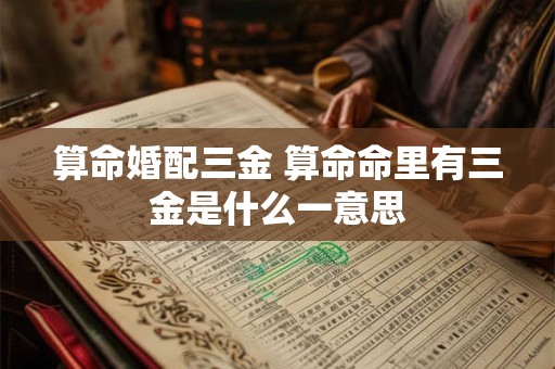 算命婚配三金 算命命里有三金是什么一意思