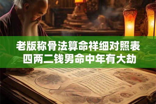 老版称骨法算命祥细对照表 四两二钱男命中年有大劫