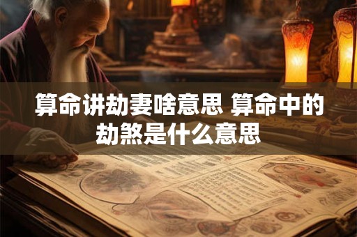 算命讲劫妻啥意思 算命中的劫煞是什么意思