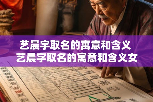 艺晨字取名的寓意和含义 艺晨字取名的寓意和含义女孩子