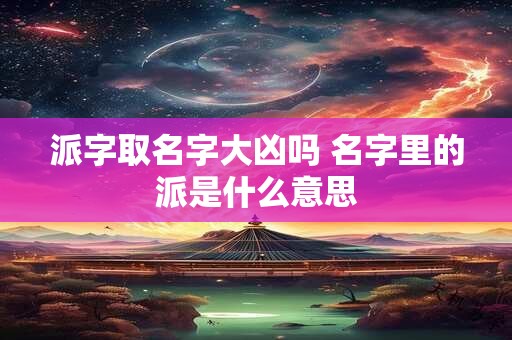 派字取名字大凶吗 名字里的派是什么意思