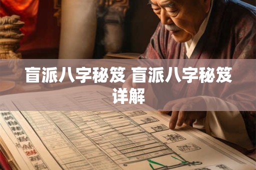 盲派八字秘笈 盲派八字秘笈详解