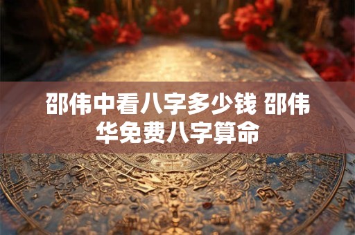 邵伟中看八字多少钱 邵伟华免费八字算命