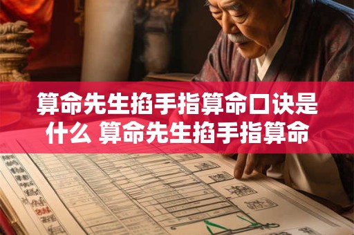 算命先生掐手指算命口诀是什么 算命先生掐手指算命口诀是什么呢