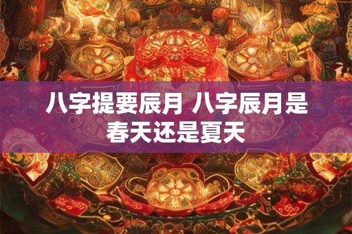 八字提要辰月 八字辰月是春天还是夏天