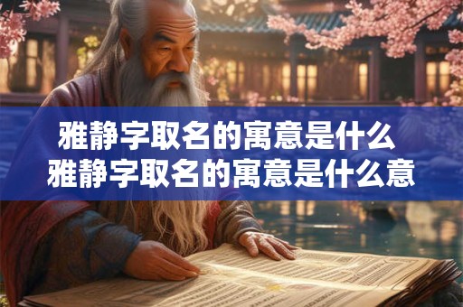 雅静字取名的寓意是什么 雅静字取名的寓意是什么意思