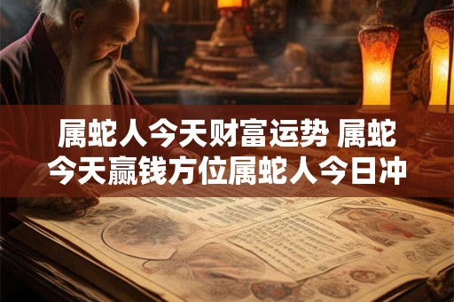 详细阅读:属蛇人今天财富运势 属蛇今天赢钱方位属蛇人今日冲煞 属蛇人今天财富运势 属蛇今天赢钱方位属蛇人今日冲煞