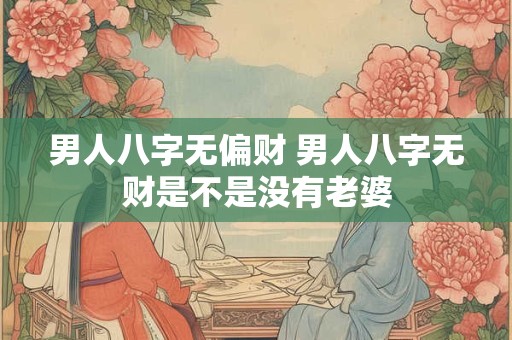 男人八字无偏财 男人八字无财是不是没有老婆