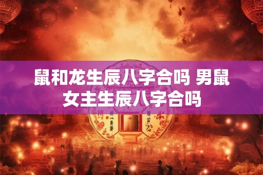 鼠和龙生辰八字合吗 男鼠女主生辰八字合吗