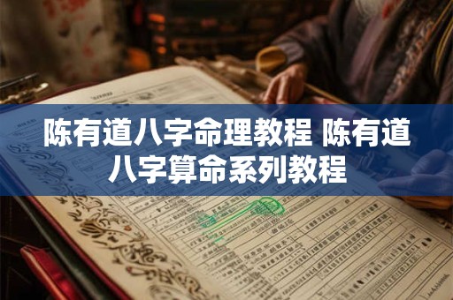 陈有道八字命理教程 陈有道八字算命系列教程