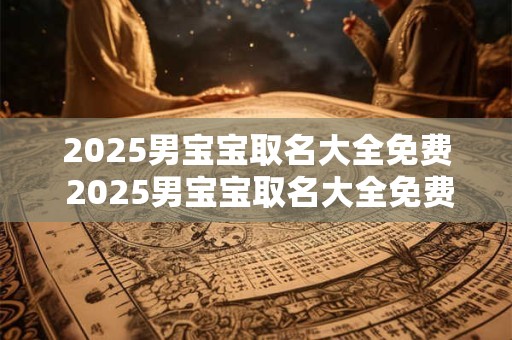2025男宝宝取名大全免费 2025男宝宝取名大全免费起名