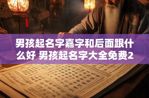 男孩起名字嘉字和后面跟什么好 男孩起名字大全免费2025年属龙
