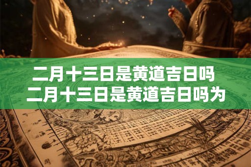 二月十三日是黄道吉日吗 二月十三日是黄道吉日吗为什么