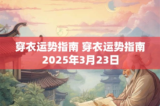 穿衣运势指南 穿衣运势指南2025年3月23日