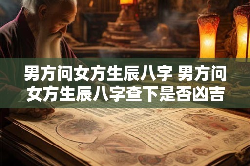 男方问女方生辰八字 男方问女方生辰八字查下是否凶吉