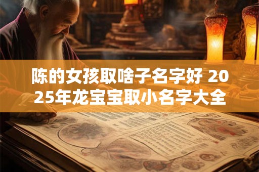 陈的女孩取啥子名字好 2025年龙宝宝取小名字大全