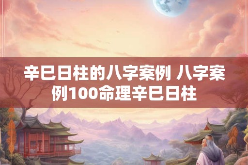 辛巳日柱的八字案例 八字案例100命理辛巳日柱