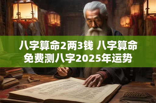 八字算命2两3钱 八字算命免费测八字2025年运势
