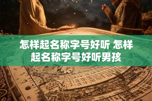 怎样起名称字号好听 怎样起名称字号好听男孩