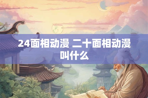 24面相动漫 二十面相动漫叫什么