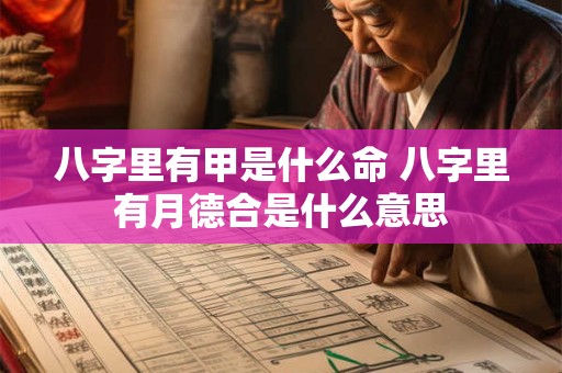 八字里有甲是什么命 八字里有月德合是什么意思