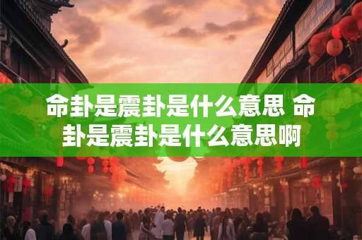 命卦是震卦是什么意思 命卦是震卦是什么意思啊