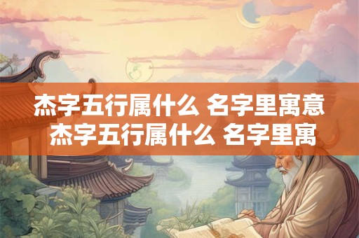 杰字五行属什么 名字里寓意 杰字五行属什么 名字里寓意是什么