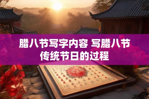 腊八节写字内容 写腊八节传统节日的过程