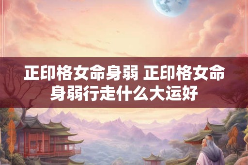 正印格女命身弱 正印格女命身弱行走什么大运好