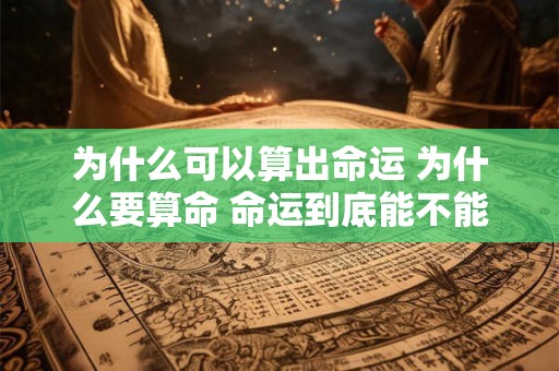 为什么可以算出命运 为什么要算命 命运到底能不能改