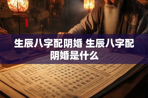 生辰八字配阴婚 生辰八字配阴婚是什么