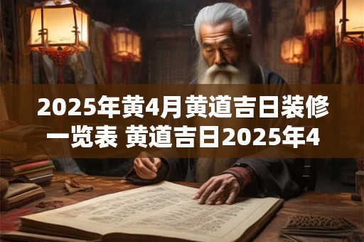 2025年黄4月黄道吉日装修一览表 黄道吉日2025年4月份装修黄道吉日查询