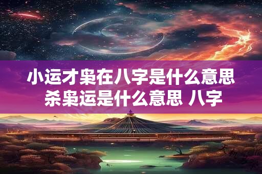 小运才枭在八字是什么意思 杀枭运是什么意思 八字