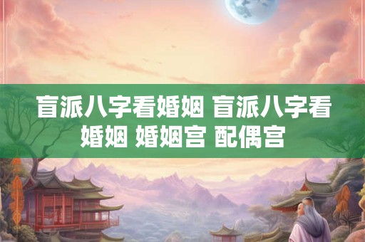 盲派八字看婚姻 盲派八字看婚姻 婚姻宫 配偶宫