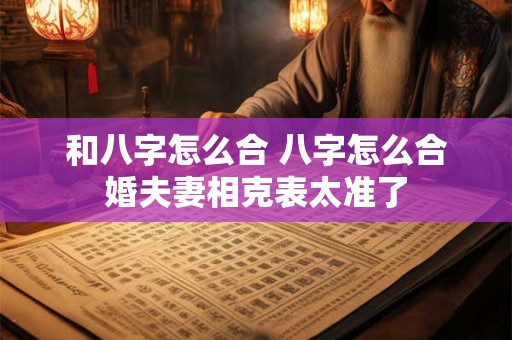 和八字怎么合 八字怎么合婚夫妻相克表太准了