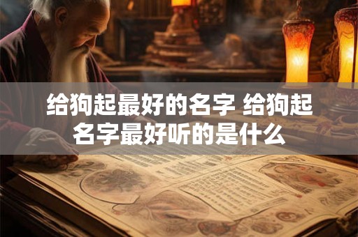 给狗起最好的名字 给狗起名字最好听的是什么