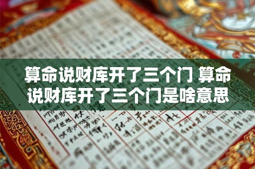 算命说财库开了三个门 算命说财库开了三个门是啥意思