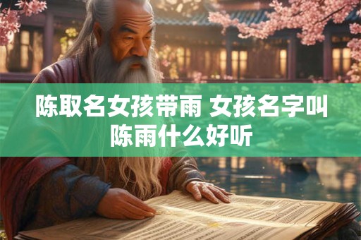 陈取名女孩带雨 女孩名字叫陈雨什么好听