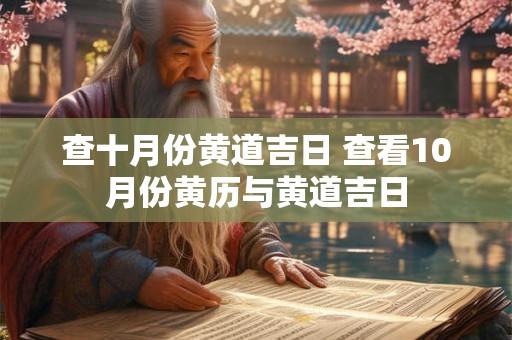 查十月份黄道吉日 查看10月份黄历与黄道吉日