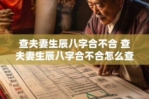 查夫妻生辰八字合不合 查夫妻生辰八字合不合怎么查