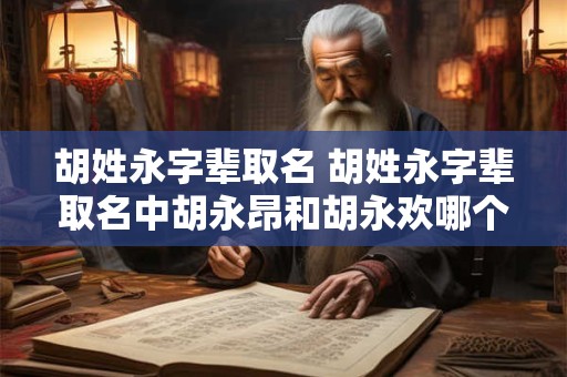 详细阅读:胡姓永字辈取名 胡姓永字辈取名中胡永昂和胡永欢哪个更好 胡姓永字辈取名 胡姓永字辈取名中胡永昂和胡永欢哪个更好