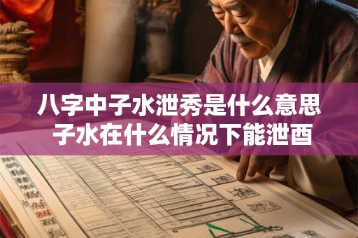 八字中子水泄秀是什么意思 子水在什么情况下能泄酉金