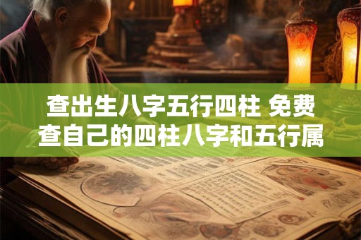 查出生八字五行四柱 免费查自己的四柱八字和五行属性