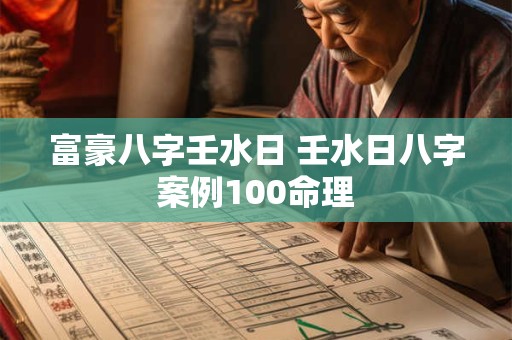 富豪八字壬水日 壬水日八字案例100命理