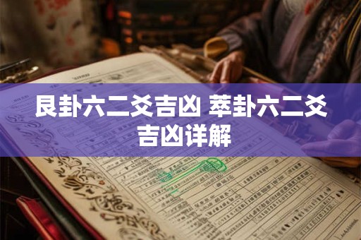 艮卦六二爻吉凶 萃卦六二爻 吉凶详解