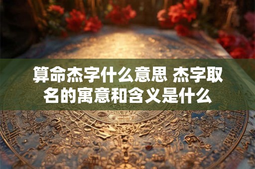 算命杰字什么意思 杰字取名的寓意和含义是什么