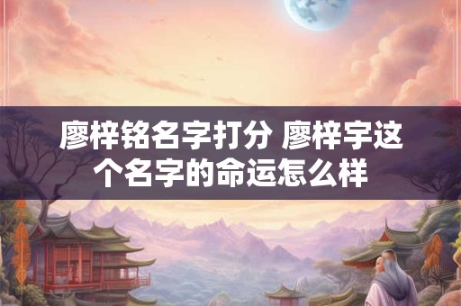廖梓铭名字打分 廖梓宇这个名字的命运怎么样