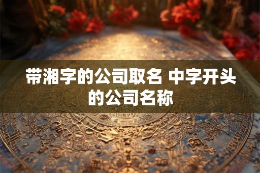 带湘字的公司取名 中字开头的公司名称