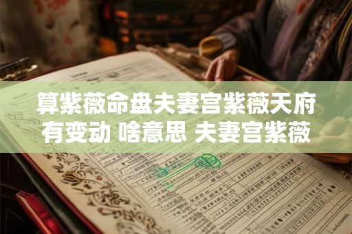 算紫薇命盘夫妻宫紫薇天府有变动 啥意思 夫妻宫紫薇天府嫁什么人